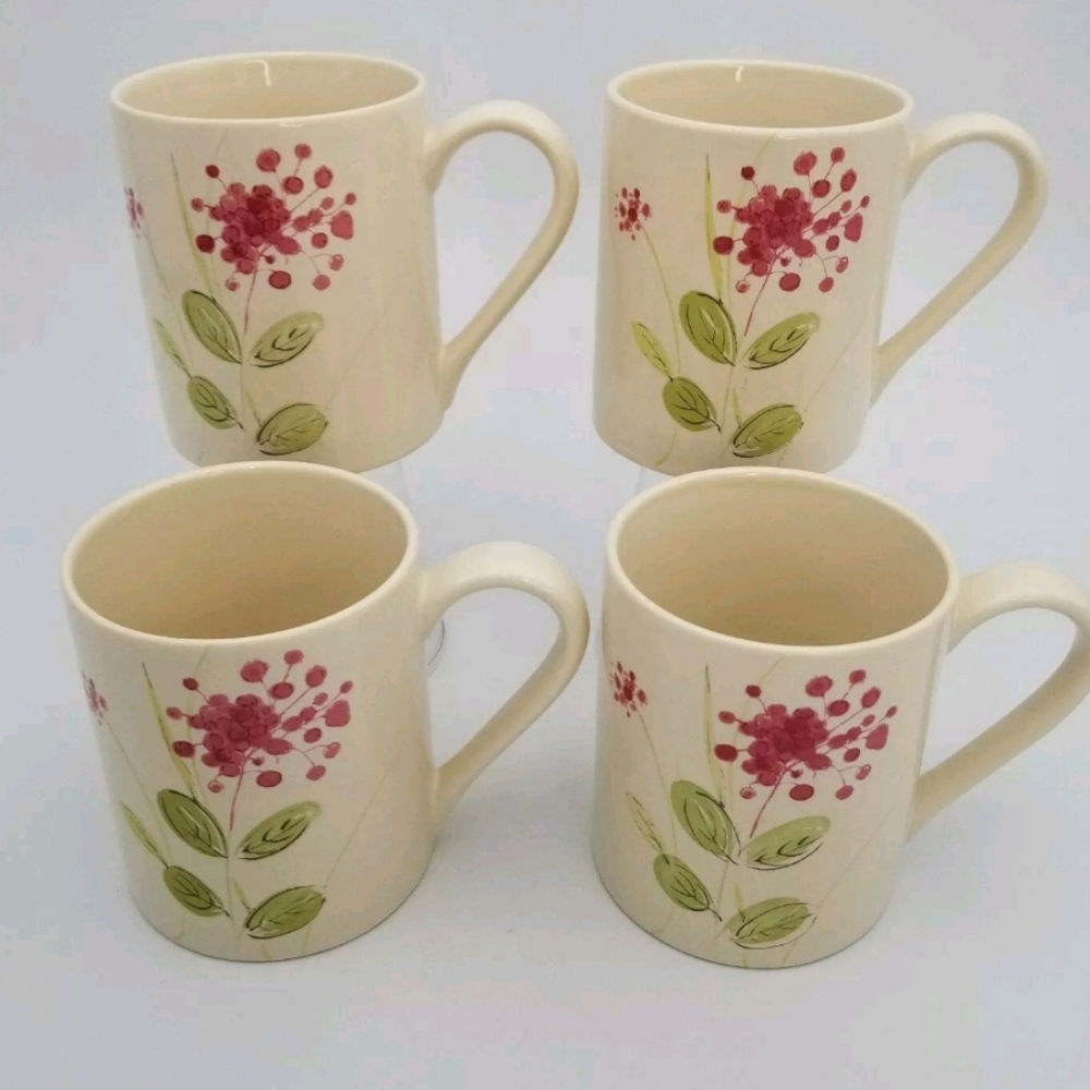 4~Corelle Coordinates Wine Berries Coffee Mugs